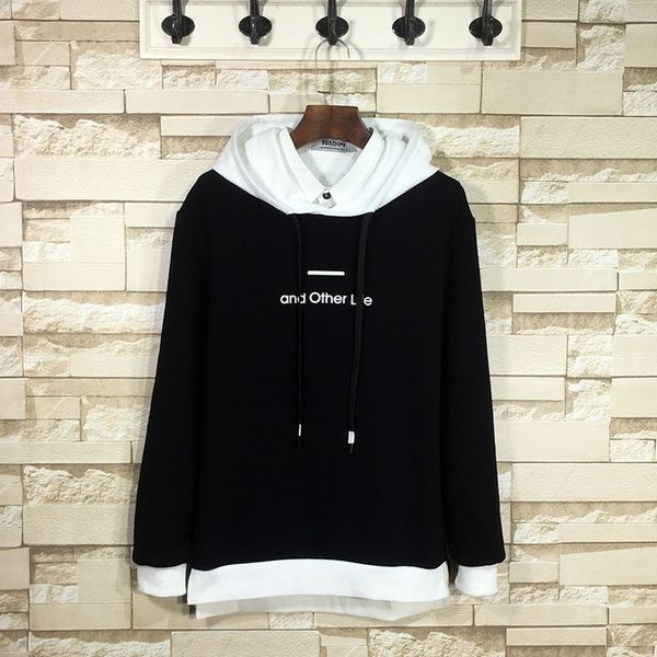 

hooded fashion pullover sweater long sleeve men's autumn kg-643, Black