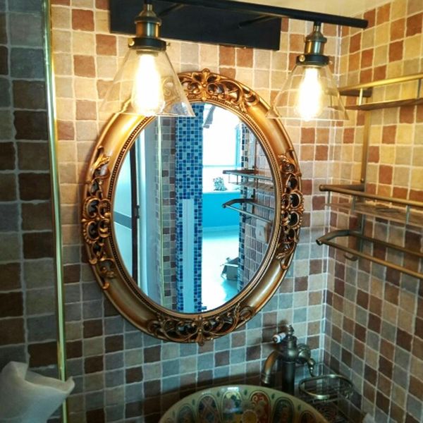 

mirrors 70cmx60cm european retro home hanging oval bathroom mirror ladies dressing table wall decorative for living room