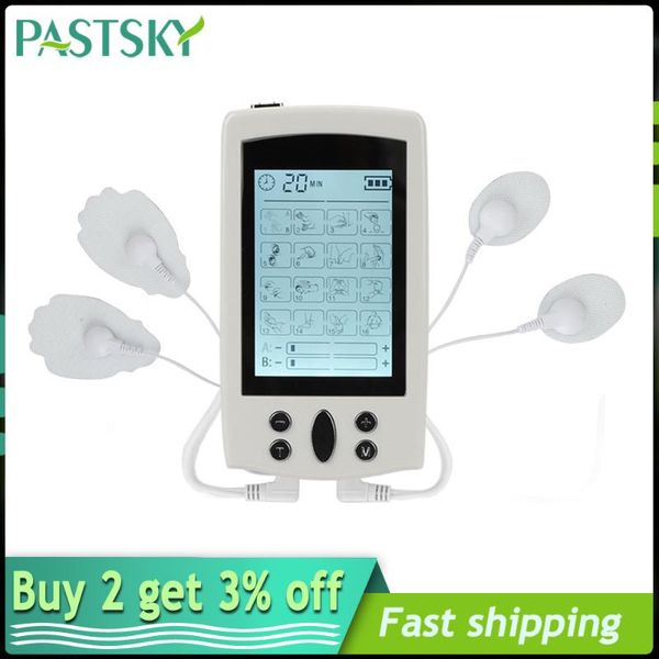 

16 modes tens therapy body massager dual channel electric ems muscle stimulator electronic pulse physiotherapy treatment devices