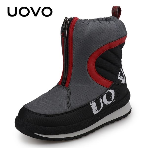 

uovo new arrival warm shoes for boys fashion winter footwear kids snow boots children footwear #30-38 210315, Black;red