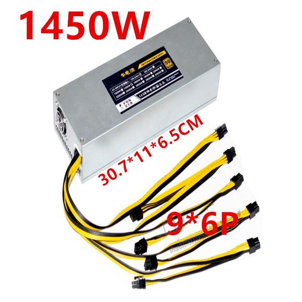 

new psu for zuiniu single 12v l3++ x3 v9 z9 b3 a8+ 9*6p power supply 1450w