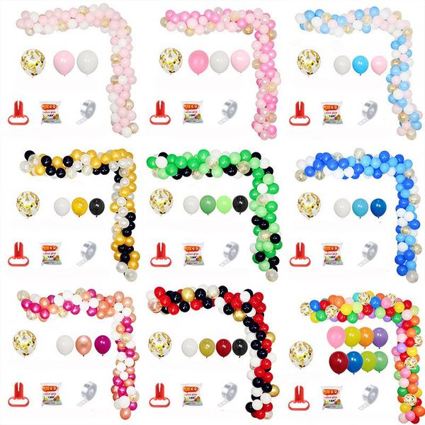 

party decoration 113pcs balloon garland arch kit pink blue yellow latex balloons baby shower girls boy bridal wedding backdrop decor