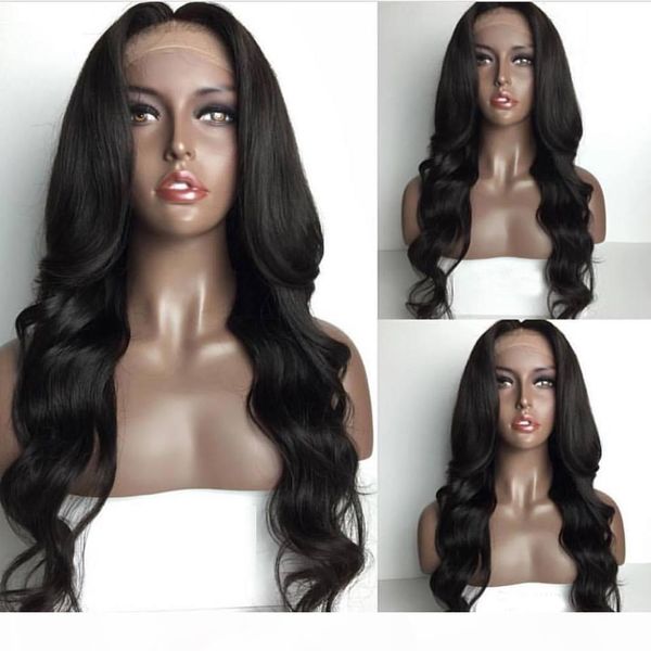 

#1b full lace human hair wigs peruvian glueless lace front human hair wigs for black women lace frontal wigs, Black;brown