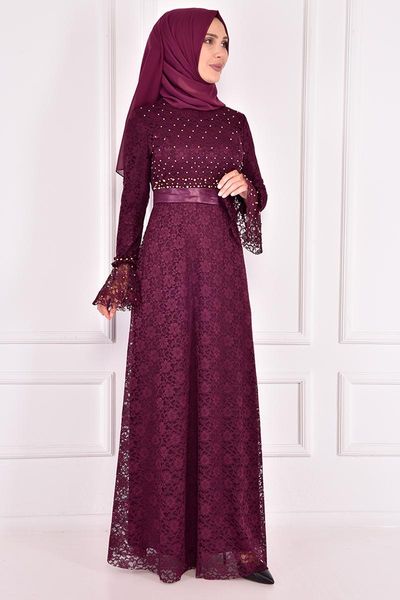 

ethnic clothing pearl detail dress mÃ¼rdÃ¼m asm12397, Red