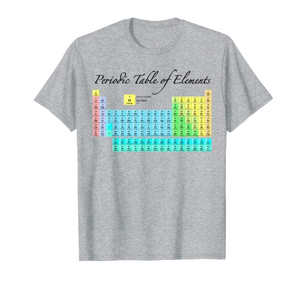 

periodic table of elements (up-to-date) color coded elegant t-shirt, White;black