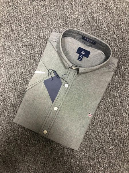 

men's casual shirts 0041ganhomme short sleeve shirt, 100% cotton, fashion, White;black