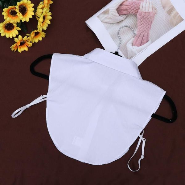 

bow ties women's girls half shirt blouse detachable fake collar removable choker (white), Black;gray