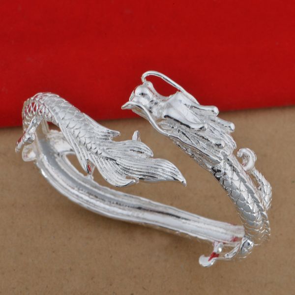 

bracelet 925 silver plated korean popular men's dragon jewelry, Golden;silver
