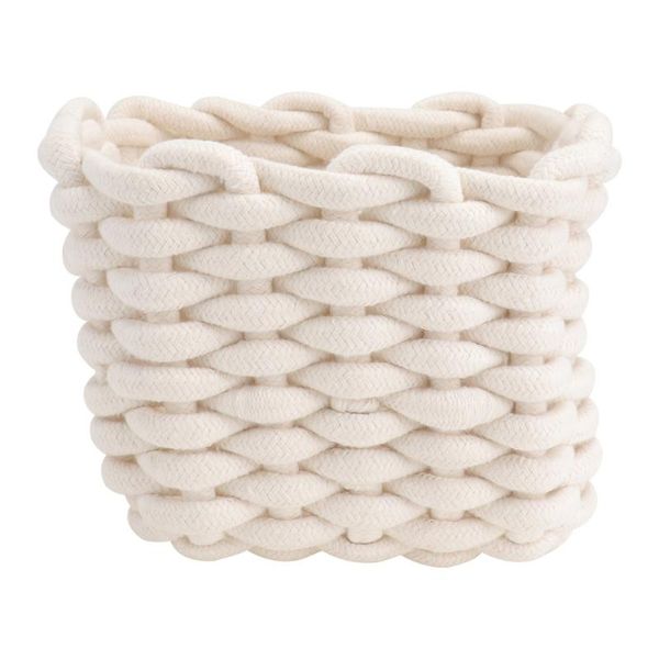 

storage baskets 1pc woven cotton thread basket desksundries container makeup box