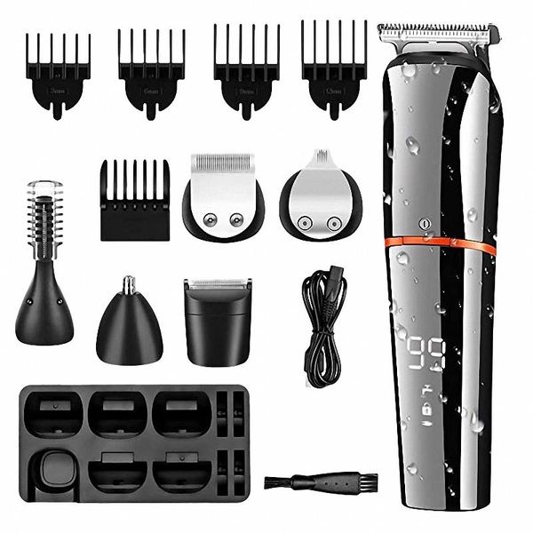 

beard trimmer for men waterproof hair clippers body nose hair groomer cordless trimmer 6 in 1 grooming kit