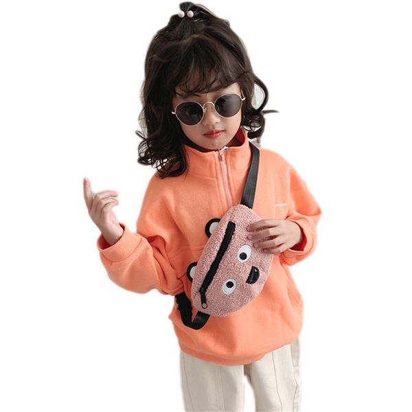 

backpacks plush winter waist packs children accessories mini bags funny pattern bag kids cute animal chest with adjustable strap