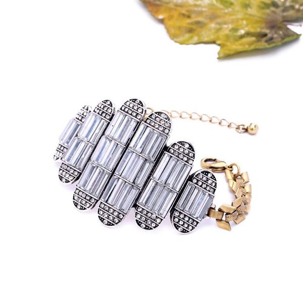 

charm bracelets women unique shining transparent large bracelet fashion hand jewelry, Golden;silver