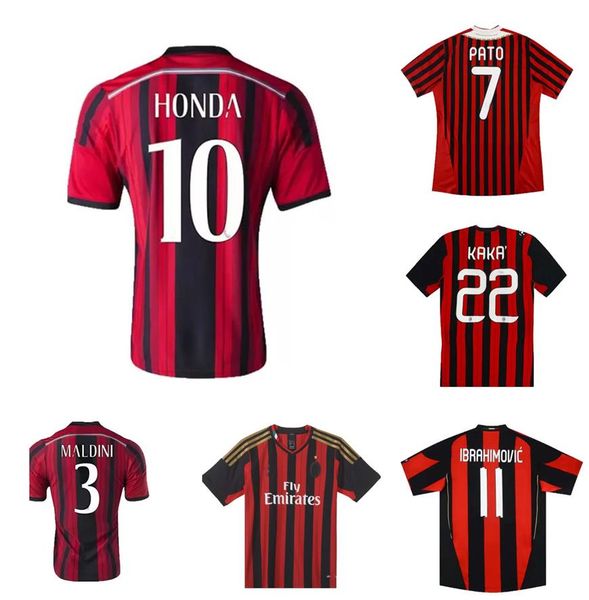 

2010 2011 2013 2014 retro soccer jersey vintage football shirt 10 11 13 14 classic ac maglia da calcio maldini inzaghi milan ronaldinho ibra, Black;yellow