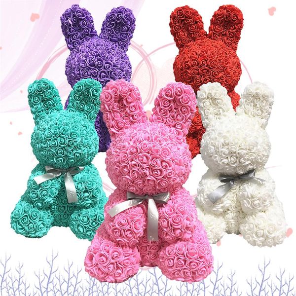 

bunny simulation rose rabbit animal shape rose valentines day flower artificial decoration birthday wedding decoration gift