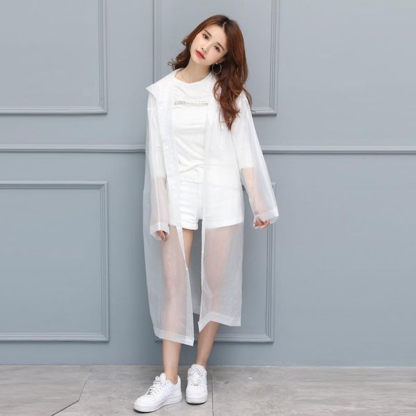 

raincoats fashion eva women raincoat thickened waterproof rain coat clear transparent camping rainwear suit poncho