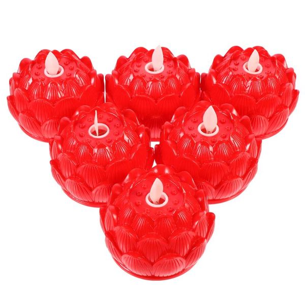 

candles 6pcs led lamp lotus design light attractive blessing for home temple