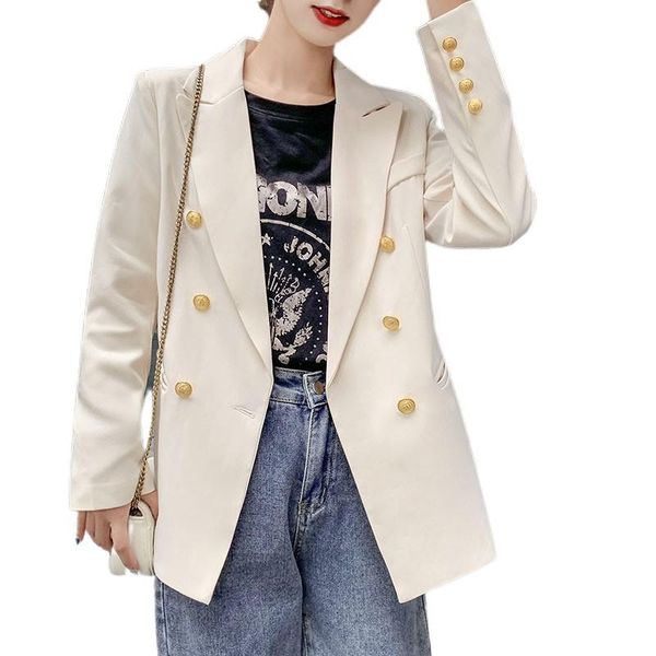 

women's suits & blazers fried street net red small suit coat woman 2021 autumn korean version of the british style casual jacket, White;black