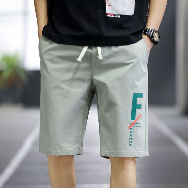 

casual shorts men's summer trend fashion 5-point beach pants youth work shorts, White;black