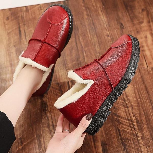 

boots winter snow cotton shoes plush waterproof thickened women's, Black