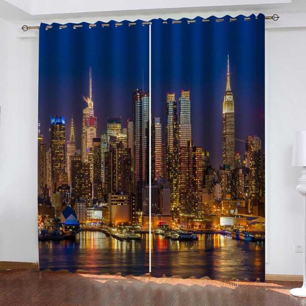 

curtain & drapes bustling city night view curtains for living room bedroom window luxury high shading quality designer custom home el printe