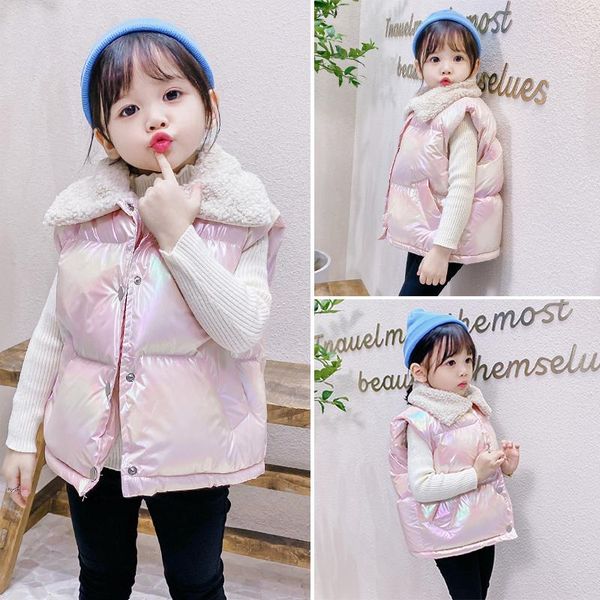 

waistcoat olekid 2021 autumn winter vest for girl plus velvet warm shiny baby 1-10 year kid toddler sleeveless jacket, Camo