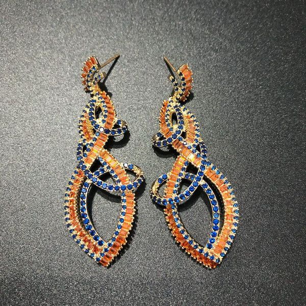 

dangle & chandelier bilincolor fashion orange geometric earring for wome, Silver