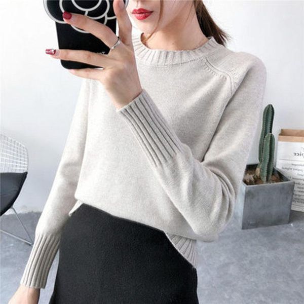 

women's sweaters round neck sweater women fashion 2021 autumn winter loose knitted pullovers long sleeve jumper pull femme clothing, White;black