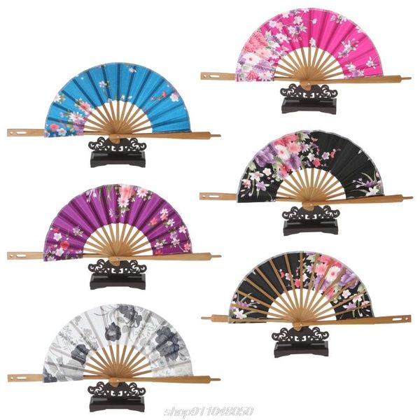 

japanese flower pocket folding hand fan round circle party decor gift f24 21 dropshipping