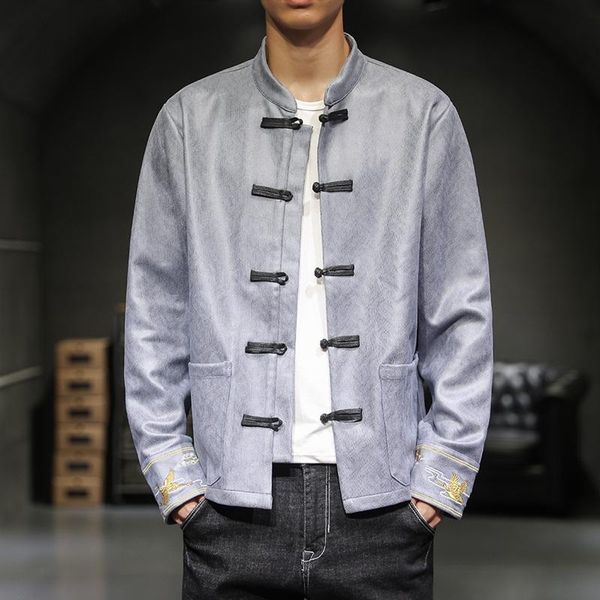 

men's jackets 2021 autumn suede men long sleeve stand collar embroidery solid bomber jacket streetwear vintage outwear coats 30476, Black;brown