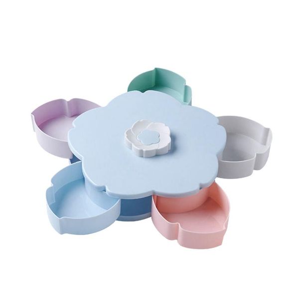 

petal-shape rotating snack box candy tray storage box candy plates single-deck dried fruit organizer storage