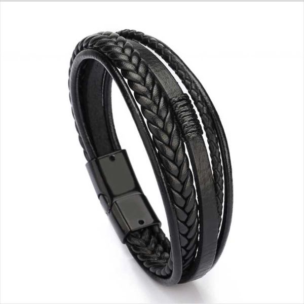 

charm bracelets european and american original jewelry fashion leather rope hand-woven bracelet ethnic style for men, Golden;silver