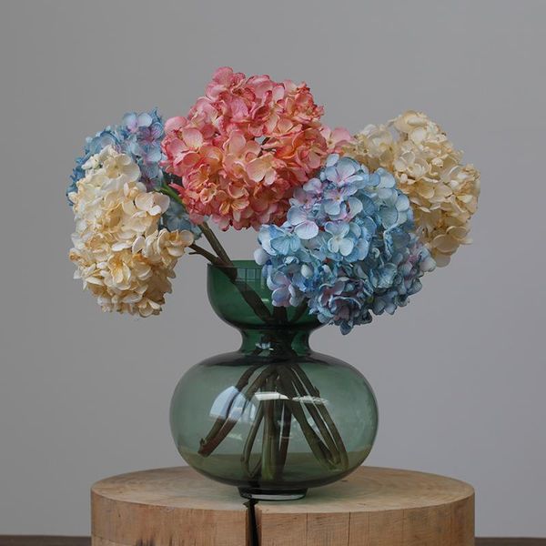 

decorative flowers & wreaths artificial wrinkly hydrangea branch big head home decoration party wedding festival realistic silk