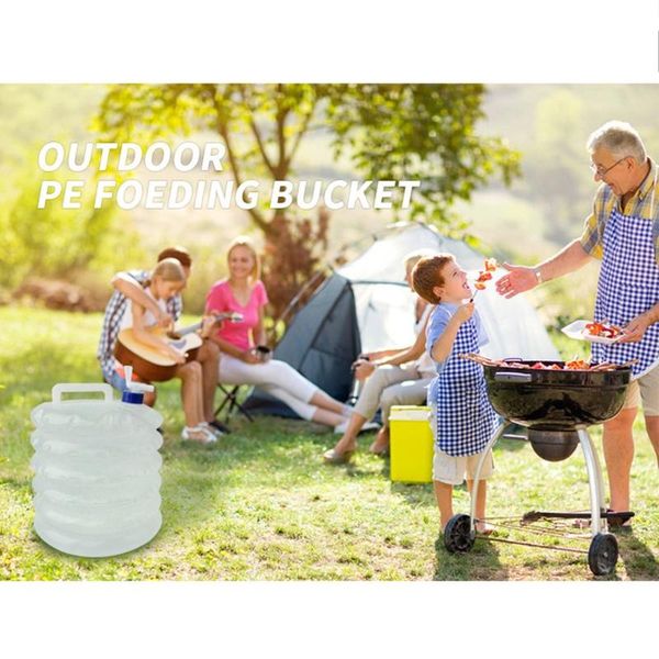 

10 l portable outdoor camping foldable bucket collapsible water bag container