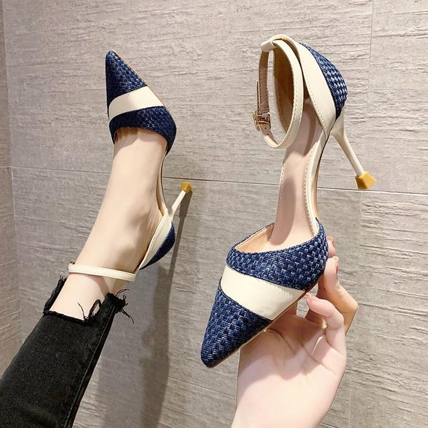 

dress shoes llogai fashion women high heels stiletto pointed toe pumps party sandals wedding sandalias mujer, Black