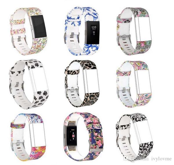 Per Fitbit Charge 2 cinturino da polso modello cinturino colorato cinturino sportivo in silicone cinturino cinturino cinturino