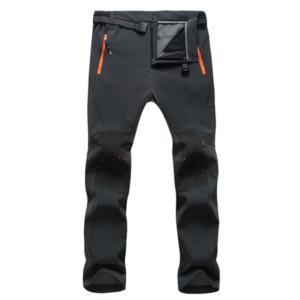 Pantaloni da uomo in pile caldo invernale impermeabile Quick Dry Softshell Pantaloni lunghi antivento termico tattico Stretch Cargo 210715