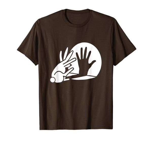 

bunny hand shadow puppet rabbit gifts t-shirt, White;black