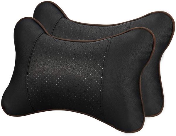 

seat cushions 2 pcs pu & cloth excellent durability auto safety car headrest breathe head neck rest pillow universal fit for all vehicles