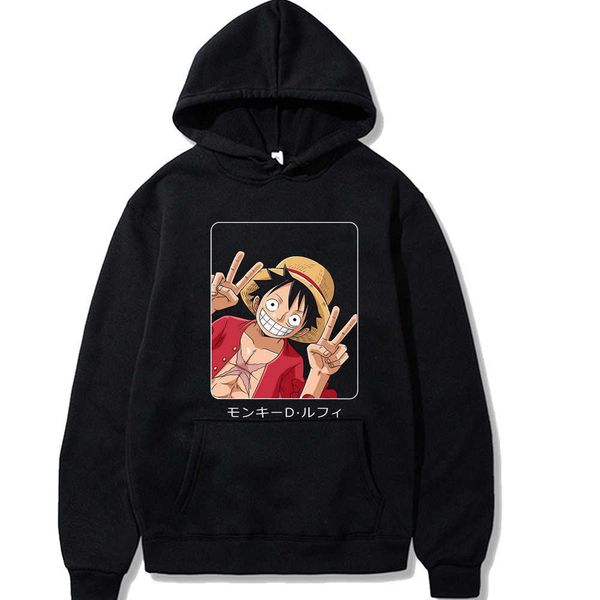 Anime One Piece Parted Hoodie Funly Funly Рукава Повседневная Толстовка Мужчины / Женщина Топы Y0804