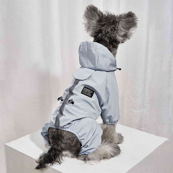 

pet dog four leg raincoat cat general waterproof reflective cloth open traction