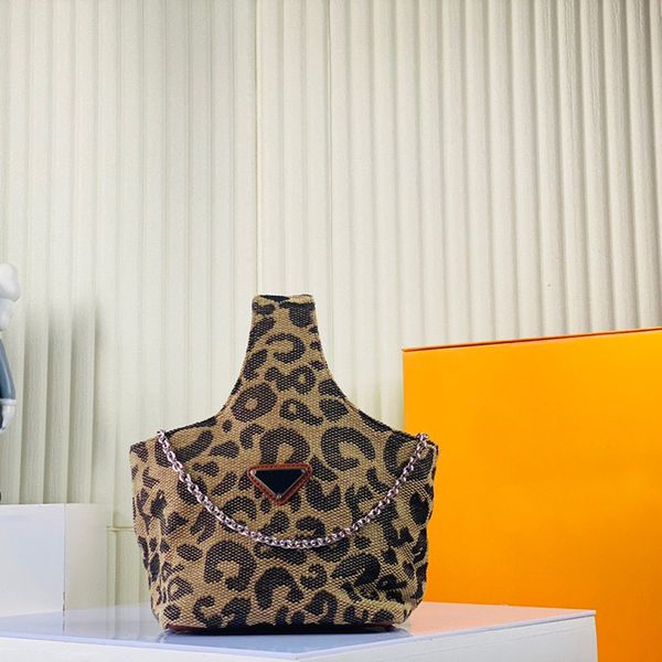 

fashion luxury designers canvas leopard print evening bucket bag handbags women chain crossbody shoulder bags purse totes