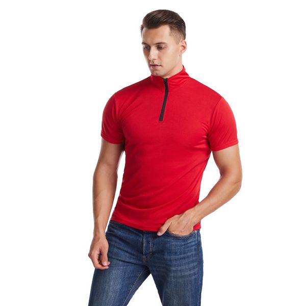 

020 spring new sports solid color collage sleeve youth popular slim collar men's t-shirt, White;black