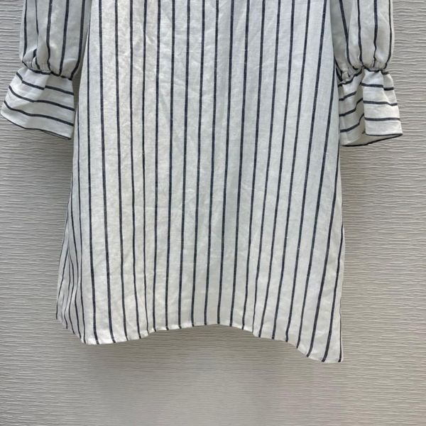 

casual dresses 2021 the latest agaric ruffles collar stripe dress 0812, Black;gray