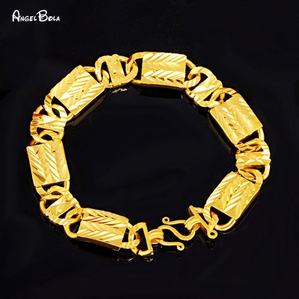 

whole fashion double head live buckle gold jewelry men's classic car flower boss bracelet gift accessory, Golden;silver