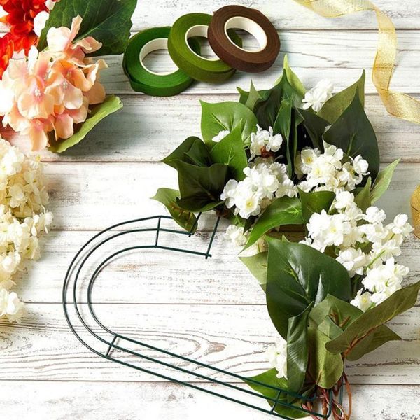 

christmas decorations sturdy practical handmade floral art wall hanging crafts metal wreath frame heart shaped for garden