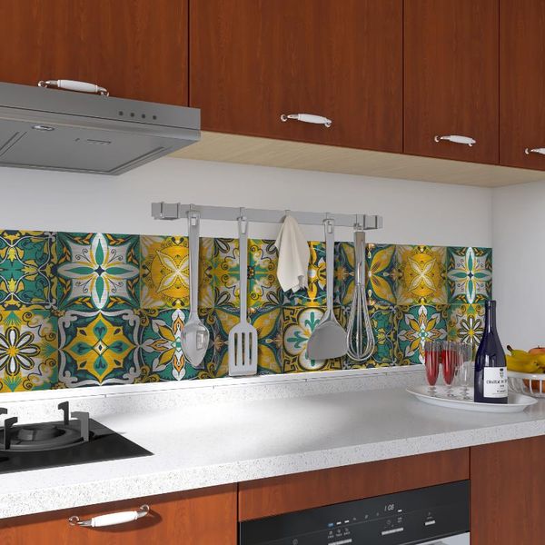 

wall stickers mediterranean moroccan style brushed metal texture pvc waterproof self adhesive tile sticker kitchen bathroom decoration