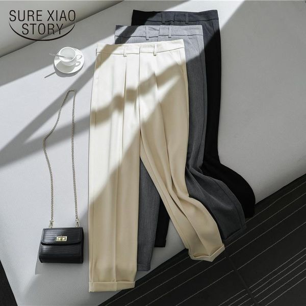 

women's pants & capris autumn korean high waist casual ankle-length straight suit harem radish fashion trousers 7564 50, Black;white