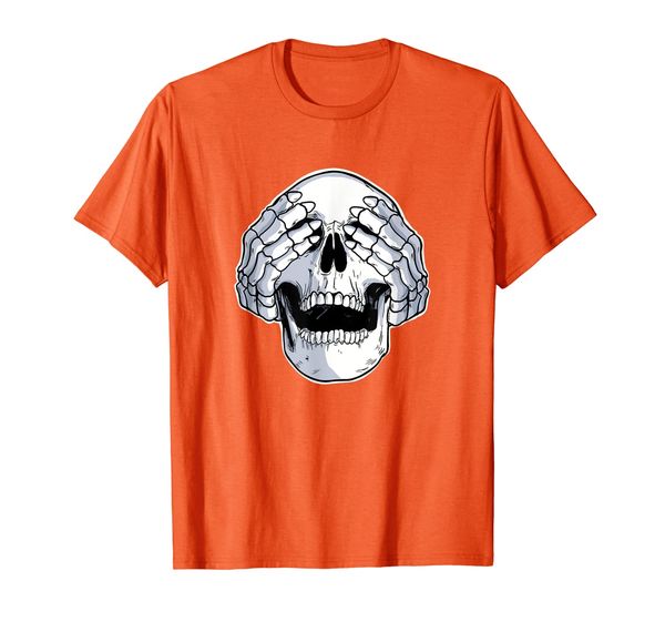 

see no evil skull t-shirt, White;black
