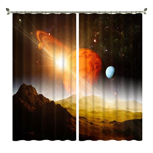 

curtain & drapes babson space saturn digital printing shading diy creative 3d po