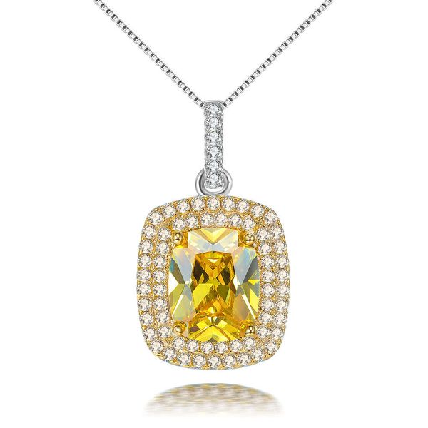 

HBP fashion Classic luxurious Stone Pendant with full diamond and fire color 3A large Zircon Necklace, Silver